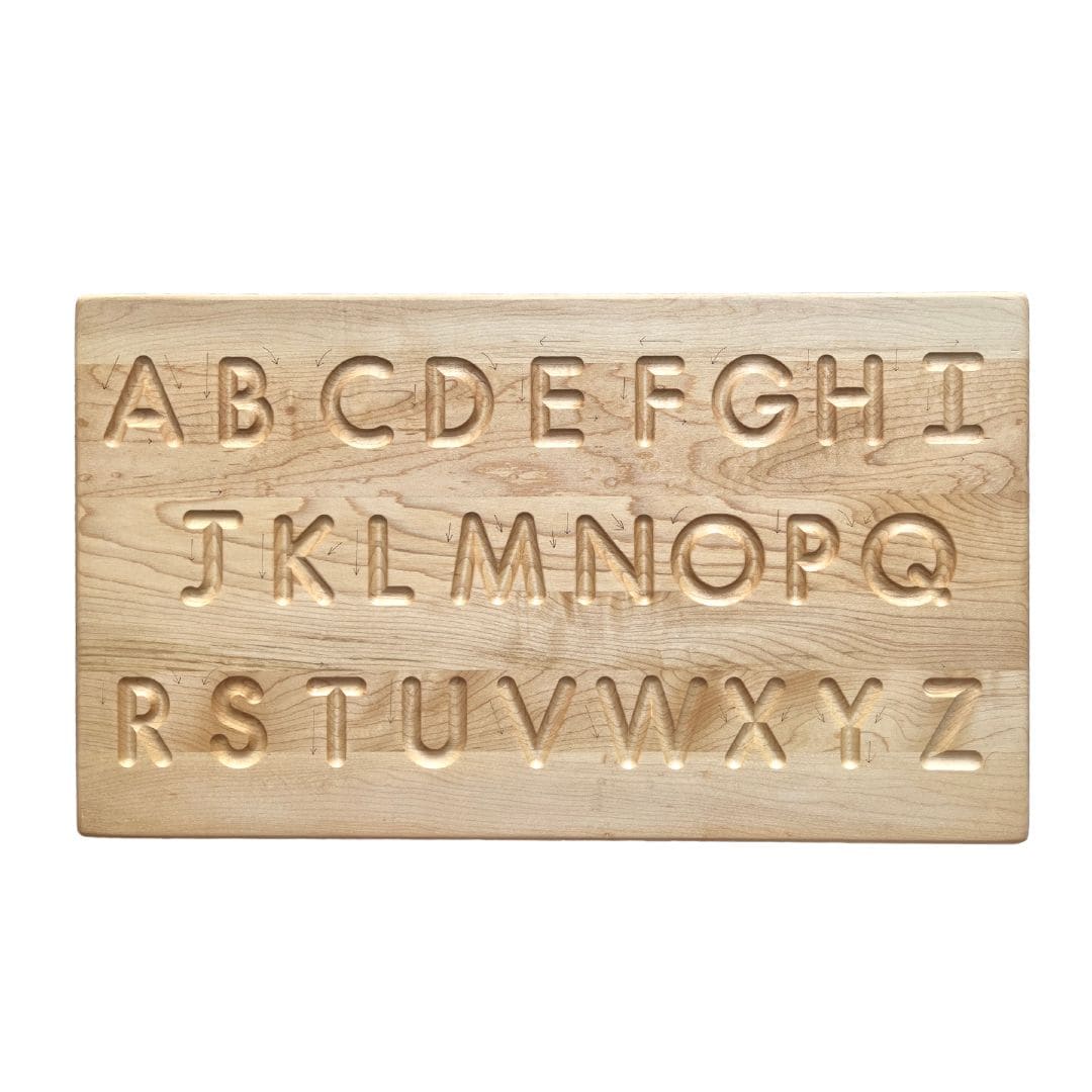 Wooden Wooden Alphabet Tracing Board Writing Tools with Pencil Double Sided