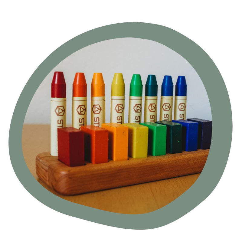 Beeswax Crayons - 8 Blocks and 8 Sticks - Lake Champlain Waldorf