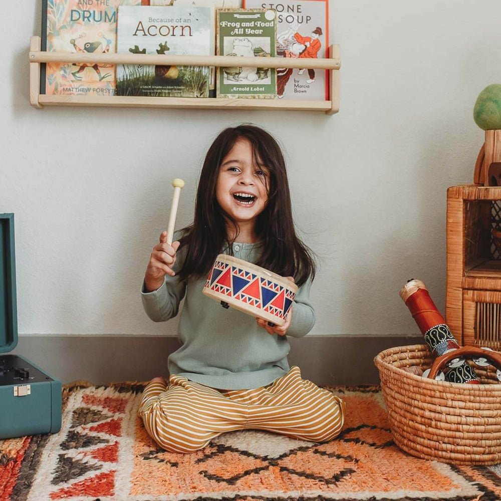 Plan Toys Solid Drum, Wooden Toy Drum