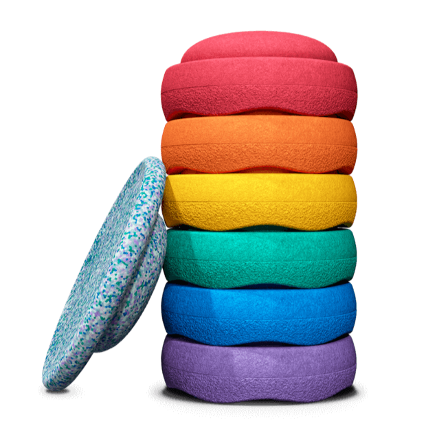 Winter Special - Stapelstein rainbow stepping stones with free balance board.