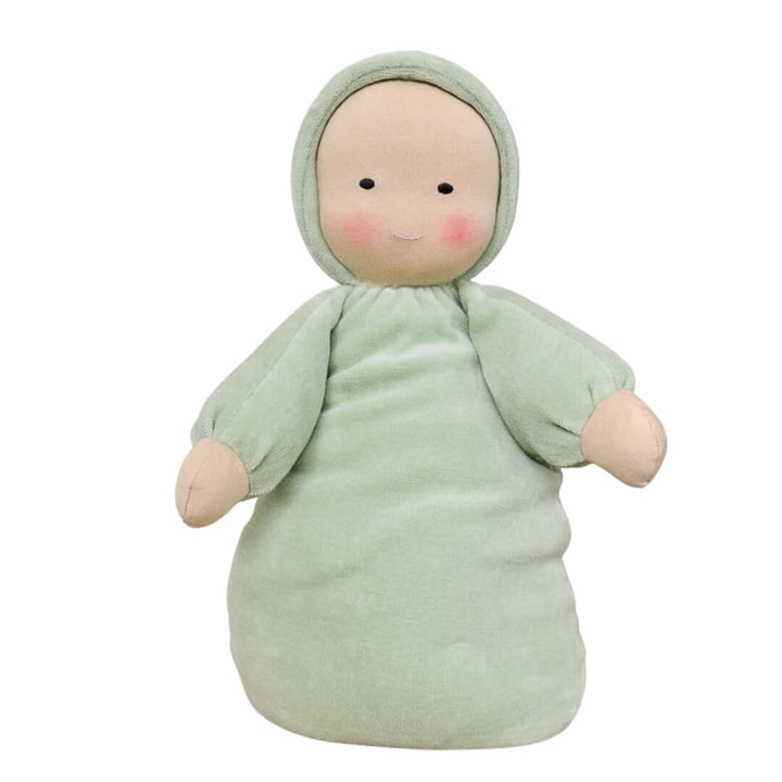 Bella Luna Toys Waldorf Doll with light skin in a moss agate colorway.