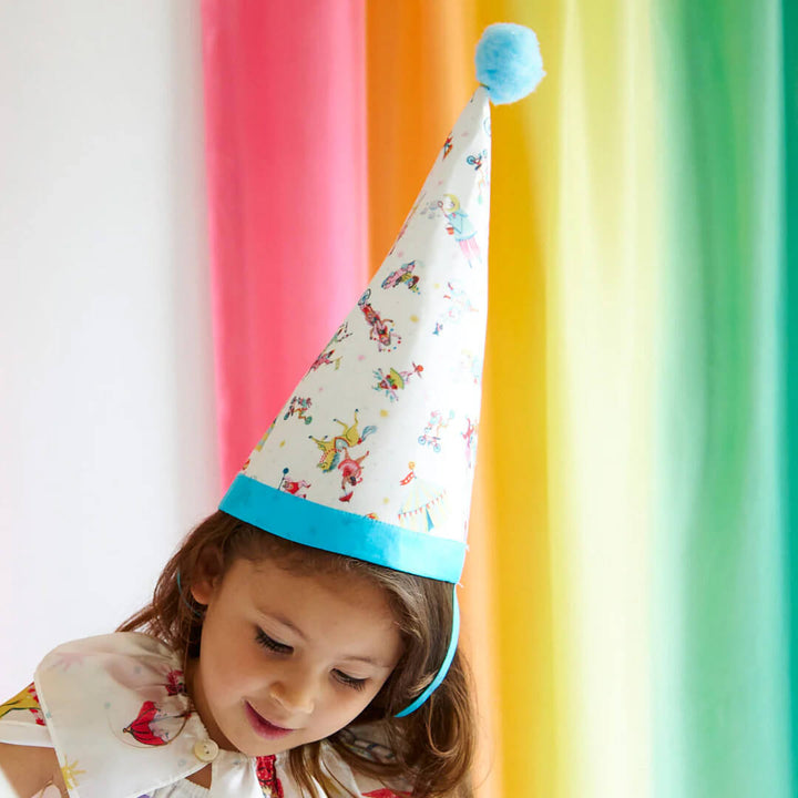 Girl wearing Sarah's Silks Silk Circus Hat