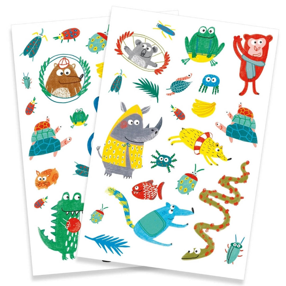 Silly critter temporary tattoos from Djeco.