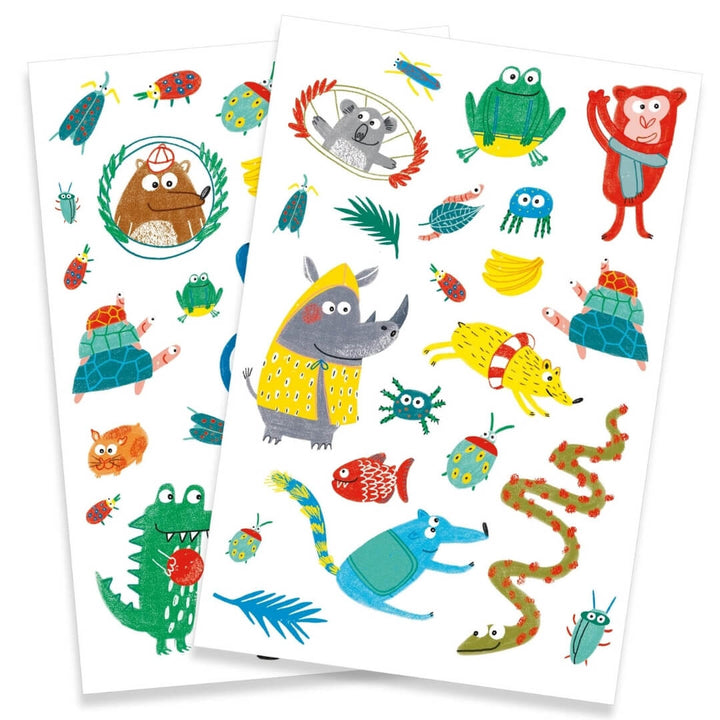 Silly critter temporary tattoos from Djeco.