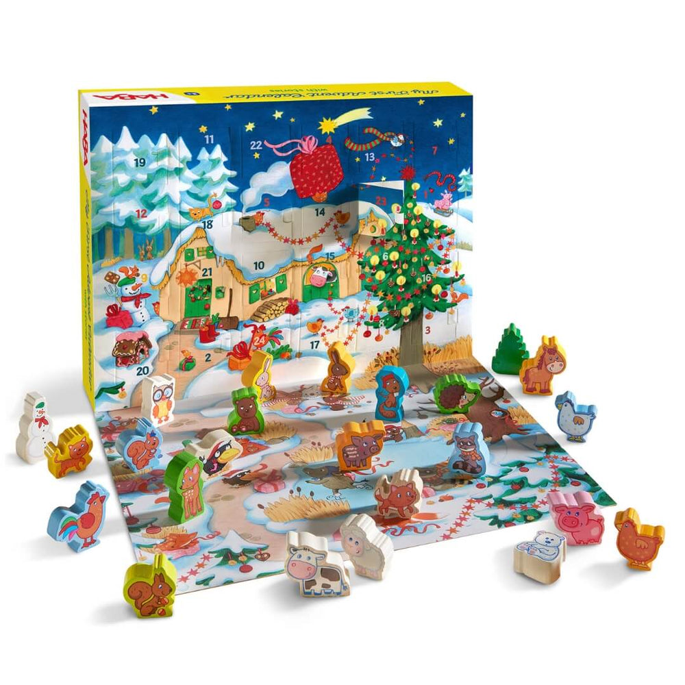 A peek inside the Farmyard Animals My First Advent Calendar from HABA