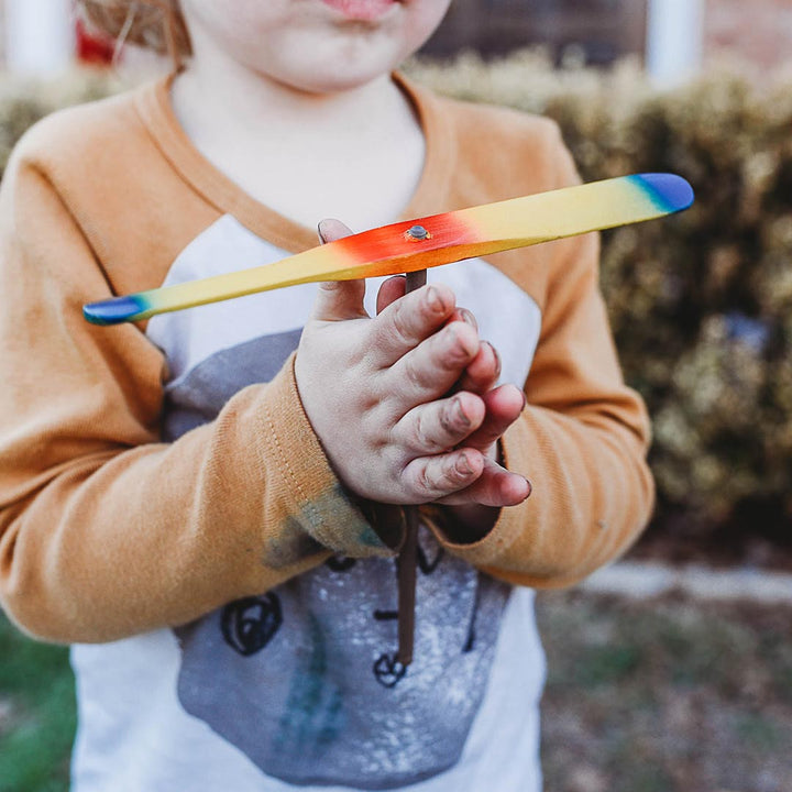 Rainbow Skytop, Whirlygig, Wooden Propeller Toy