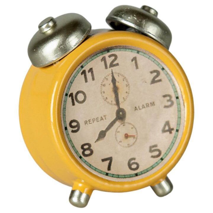 Mouse sized yellow alarm clock for Maileg dollhouse.