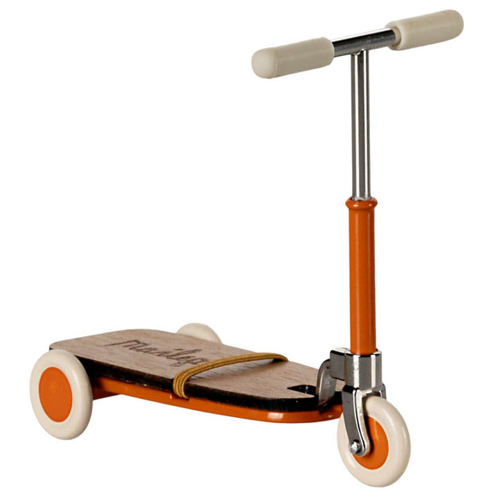 Orange mouse sized scooter from Maileg