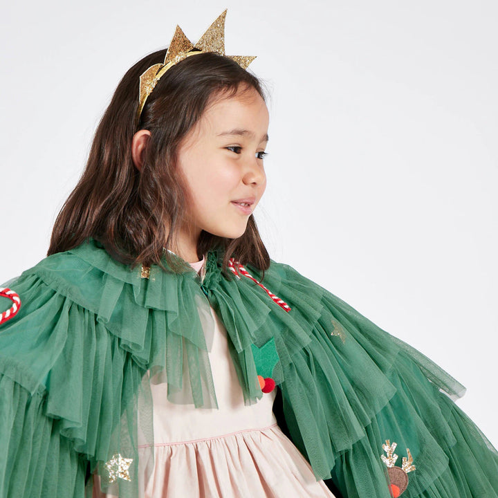 A child wearing the Meri Meri Holiday Tree costume.