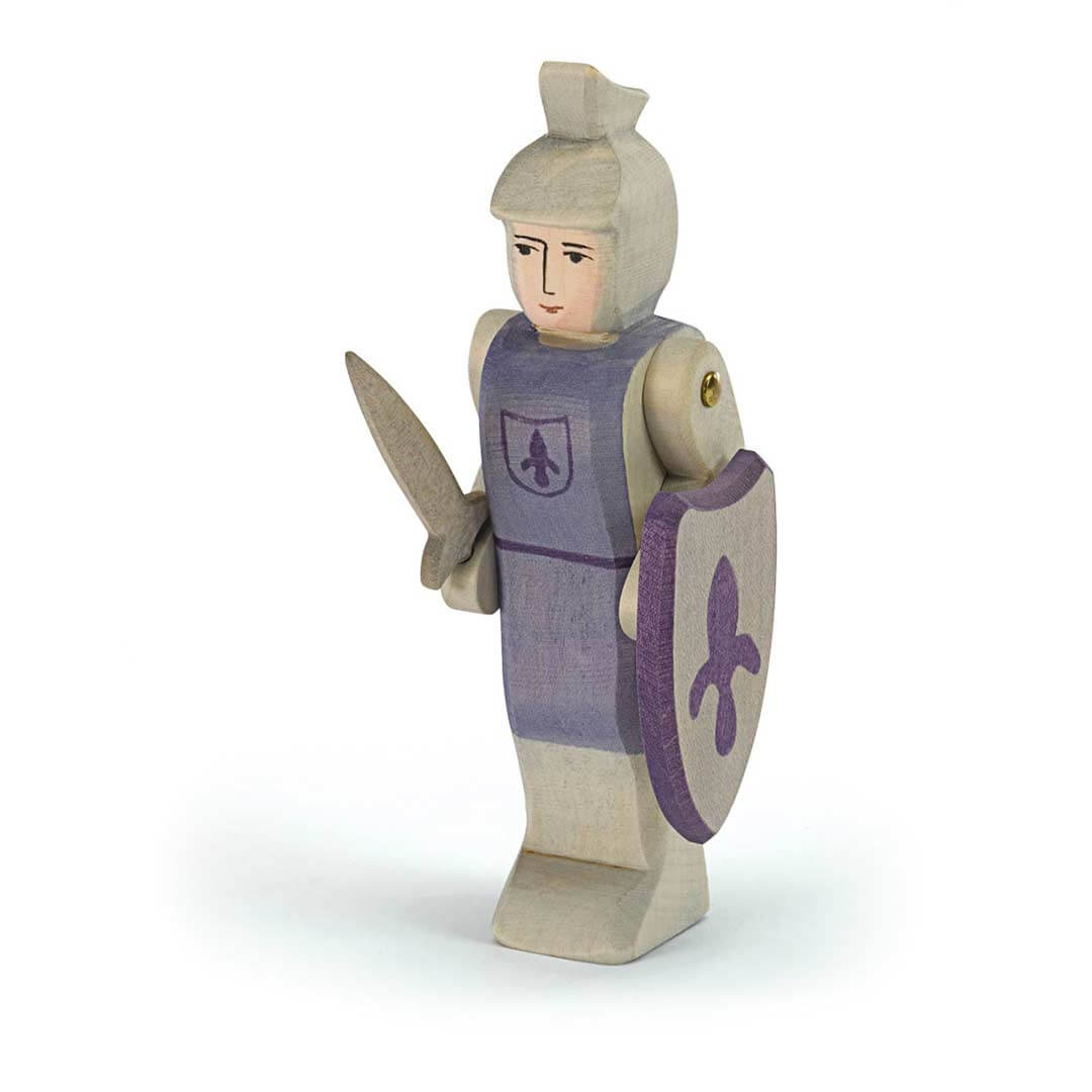 Ostheimer Blue Knight, Standing with sword, shield, and helmet