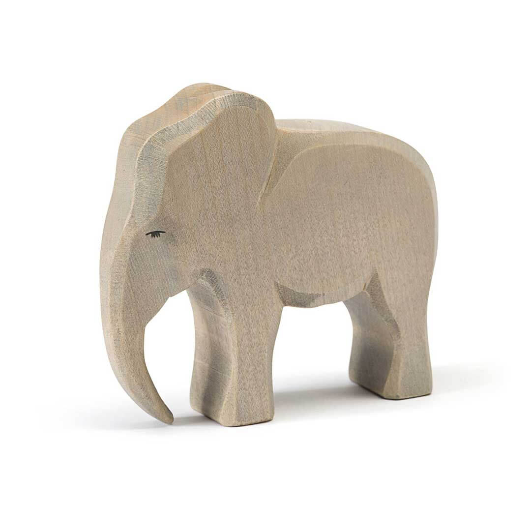 Ostheimer Wooden Figure Male Elephant in light grey