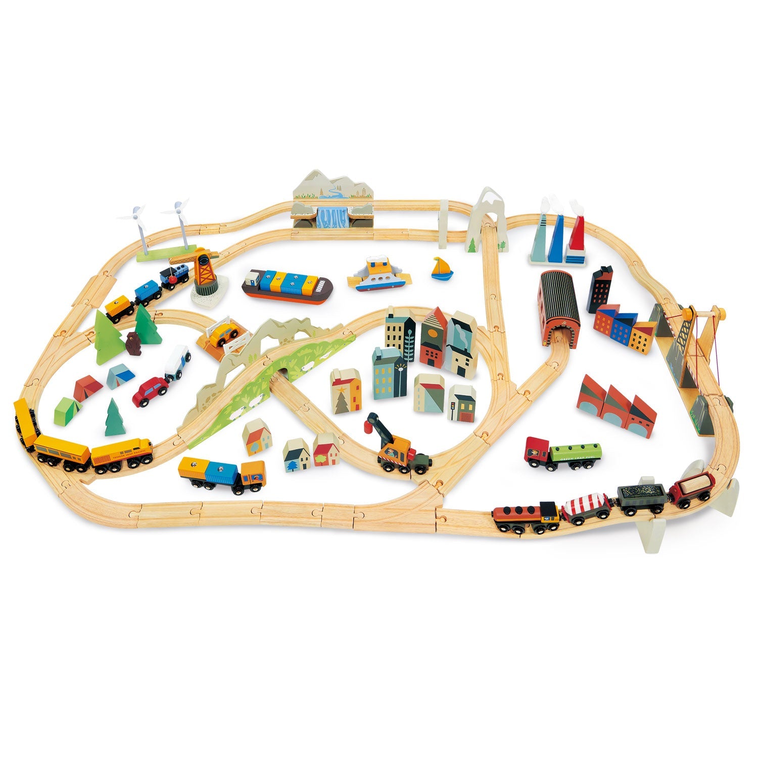 Traditional wooden cheap train set