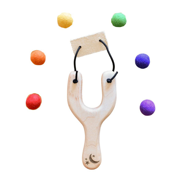 Wooden Slingshot with Wool Felt Balls – Shop Nare