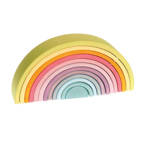 Pastel Large Wooden Rainbow Tunnel - 12 Piece