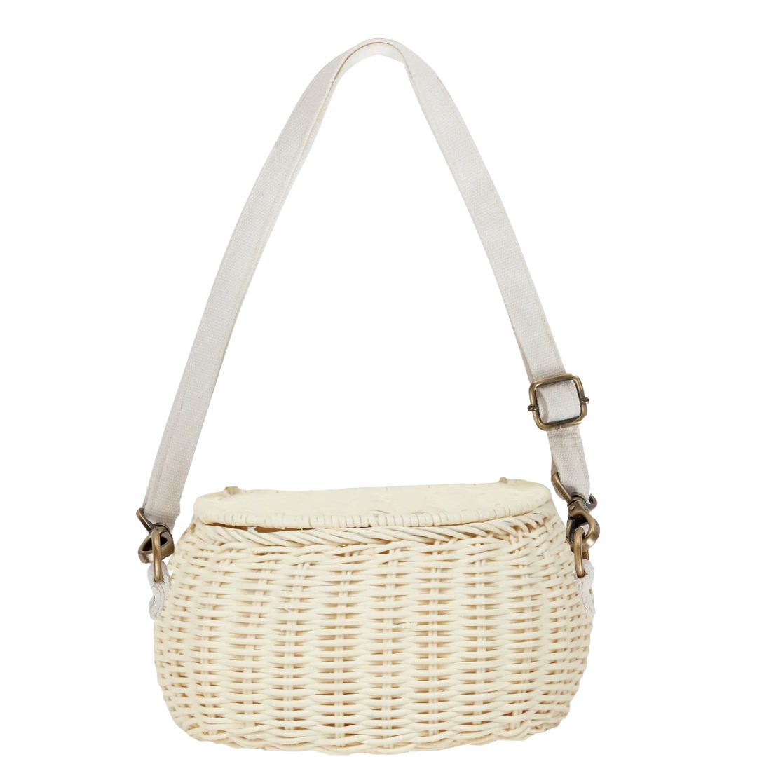 Olli Ella - Minichari Cross-Body Rattan Basket Bag - Bella Luna Toys