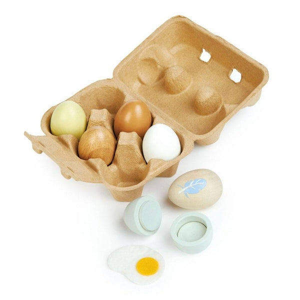 Bella Luna Wooden Toy Eggs, 6 Pack